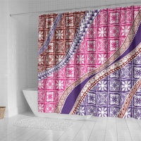 Hawaiian Quilt Pattern Shower Curtain Sweet Color Mixed - Polynesian Pride
