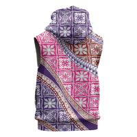 Hawaiian Quilt Pattern Sleeveless Zip Hoodie Sweet Color Mixed LT01 - Polynesian Pride