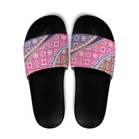 Hawaiian Quilt Pattern Slide Sandals Sweet Color Mixed LT01 Pink - Polynesian Pride