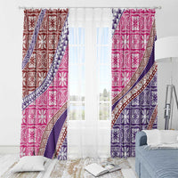 Hawaiian Quilt Pattern Window Curtain Sweet Color Mixed - Polynesian Pride