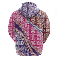 Hawaiian Quilt Pattern Zip Hoodie Sweet Color Mixed - Polynesian Pride