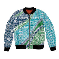 Hawaiian Quilt Pattern Bomber Jacket Fresh Color Mixed - Polynesian Pride