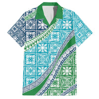 Hawaiian Quilt Pattern Family Matching Off The Shoulder Long Sleeve Dress and Hawaiian Shirt Fresh Color Mixed - Polynesian Pride