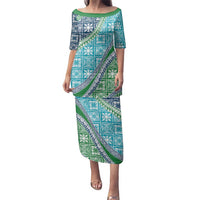 Hawaiian Quilt Pattern Family Matching Puletasi and Hawaiian Shirt Fresh Color Mixed - Polynesian Pride