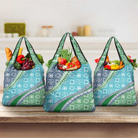 Hawaiian Quilt Pattern Grocery Bag Fresh Color Mixed LT01 3-pack One Size Green - Polynesian Pride