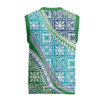 Hawaiian Quilt Pattern Christmas Knitted V-Neck Vest Fresh Color Mixed - Polynesian Pride