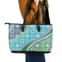 Hawaiian Quilt Pattern Leather Tote Bag Fresh Color Mixed LT01 - Polynesian Pride