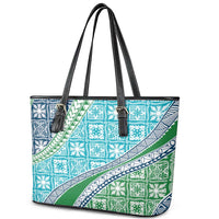 Hawaiian Quilt Pattern Leather Tote Bag Fresh Color Mixed LT01 - Polynesian Pride