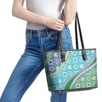Hawaiian Quilt Pattern Leather Tote Bag Fresh Color Mixed LT01 - Polynesian Pride
