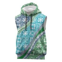 Hawaiian Quilt Pattern Sleeveless Hoodie Fresh Color Mixed - Polynesian Pride