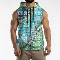 Hawaiian Quilt Pattern Sleeveless Zip Hoodie Fresh Color Mixed LT01 - Polynesian Pride