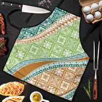 Hawaiian Quilt Pattern Apron Green Chestnut Color Mixed - Polynesian Pride