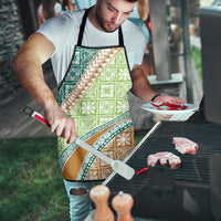 Hawaiian Quilt Pattern Apron Green Chestnut Color Mixed - Polynesian Pride