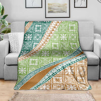 Hawaiian Quilt Pattern Blanket Green Chestnut Color Mixed LT01 - Polynesian Pride