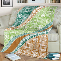 Hawaiian Quilt Pattern Blanket Green Chestnut Color Mixed LT01 - Polynesian Pride