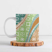 Hawaiian Quilt Pattern Ceramic Mug Green Chestnut Color Mixed LT01 Green - Polynesian Pride