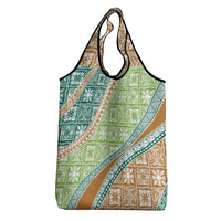 Hawaiian Quilt Pattern Grocery Bag Green Chestnut Color Mixed LT01 - Polynesian Pride
