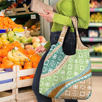 Hawaiian Quilt Pattern Grocery Bag Green Chestnut Color Mixed LT01 - Polynesian Pride