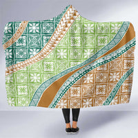 Hawaiian Quilt Pattern Hooded Blanket Green Chestnut Color Mixed LT01 One Size Green - Polynesian Pride