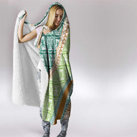 Hawaiian Quilt Pattern Hooded Blanket Green Chestnut Color Mixed LT01 - Polynesian Pride