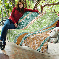 Hawaiian Quilt Pattern Quilt Green Chestnut Color Mixed - Polynesian Pride