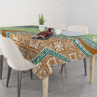 Hawaiian Quilt Pattern Tablecloth Green Chestnut Color Mixed LT01 - Polynesian Pride