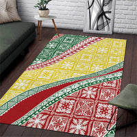 Hawaiian Quilt Pattern Area Rug Special Color Mixed - Polynesian Pride