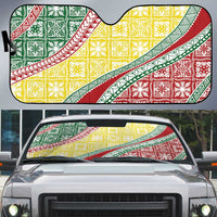 Hawaiian Quilt Pattern Auto Sun Shade Special Color Mixed - Polynesian Pride