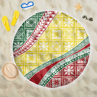 Hawaiian Quilt Pattern Beach Blanket Special Color Mixed LT01 One Size 150cm Multicolor - Polynesian Pride