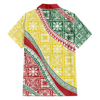 Hawaiian Quilt Pattern Family Matching Long Sleeve Bodycon Dress and Hawaiian Shirt Special Color Mixed - Polynesian Pride
