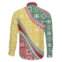 Hawaiian Quilt Pattern Family Matching Tank Maxi Dress and Hawaiian Shirt Special Color Mixed - Polynesian Pride