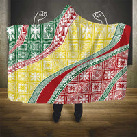 Hawaiian Quilt Pattern Hooded Blanket Special Color Mixed - Polynesian Pride