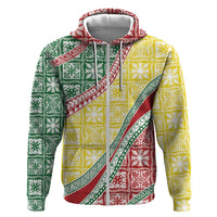 Hawaiian Quilt Pattern Hoodie Special Color Mixed - Polynesian Pride
