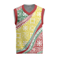 Hawaiian Quilt Pattern Christmas Knitted V-Neck Vest Special Color Mixed LT01 Multicolor - Polynesian Pride