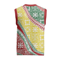 Hawaiian Quilt Pattern Christmas Knitted V-Neck Vest Special Color Mixed LT01 - Polynesian Pride
