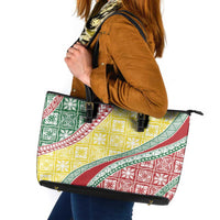 Hawaiian Quilt Pattern Leather Tote Bag Special Color Mixed LT01 Multicolor - Polynesian Pride