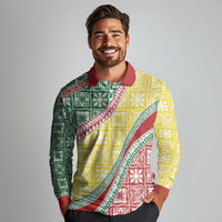 Hawaiian Quilt Pattern Long Sleeve Polo Shirt Special Color Mixed - Polynesian Pride