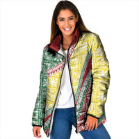 Hawaiian Quilt Pattern Padded Jacket Special Color Mixed - Polynesian Pride