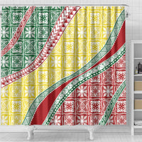 Hawaiian Quilt Pattern Shower Curtain Special Color Mixed - Polynesian Pride