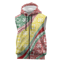 Hawaiian Quilt Pattern Sleeveless Zip Hoodie Special Color Mixed LT01 Multicolor - Polynesian Pride