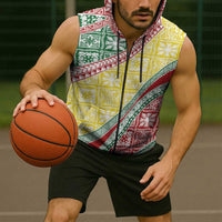 Hawaiian Quilt Pattern Sleeveless Zip Hoodie Special Color Mixed LT01 - Polynesian Pride