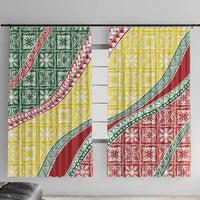 Hawaiian Quilt Pattern Window Curtain Special Color Mixed - Polynesian Pride