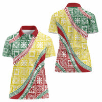Hawaiian Quilt Pattern Women Polo Shirt Special Color Mixed - Polynesian Pride