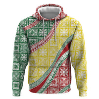 Hawaiian Quilt Pattern Zip Hoodie Special Color Mixed - Polynesian Pride
