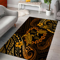 Polynesian Turtle Valentine Area Rug You And Me Gold Hibiscus Heart LT01 - Polynesian Pride