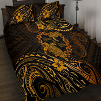 Polynesian Turtle Valentine Quilt Bed Set You And Me Gold Hibiscus Heart LT01 - Polynesian Pride