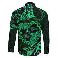 Polynesian Turtle Valentine Family Matching Mermaid Dress and Hawaiian Shirt You And Me Green Hibiscus Heart LT01 - Polynesian Pride