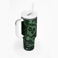 Polynesian Turtle Valentine Tumbler With Handle You And Me Green Hibiscus Heart LT01 - Polynesian Pride
