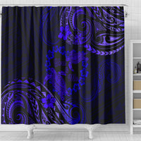 Polynesian Turtle Valentine Shower Curtain You And Me Navy Blue Hibiscus Heart LT01 - Polynesian Pride