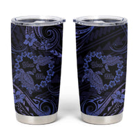 Polynesian Turtle Valentine Tumbler Cup You And Me Navy Blue Hibiscus Heart LT01 Blue - Polynesian Pride